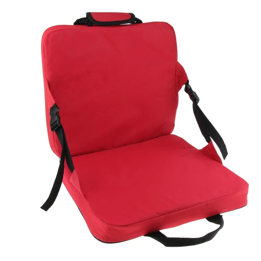 Portable Stadium Seat Cushion with Backs Folding Bleacher Seats Cushion red