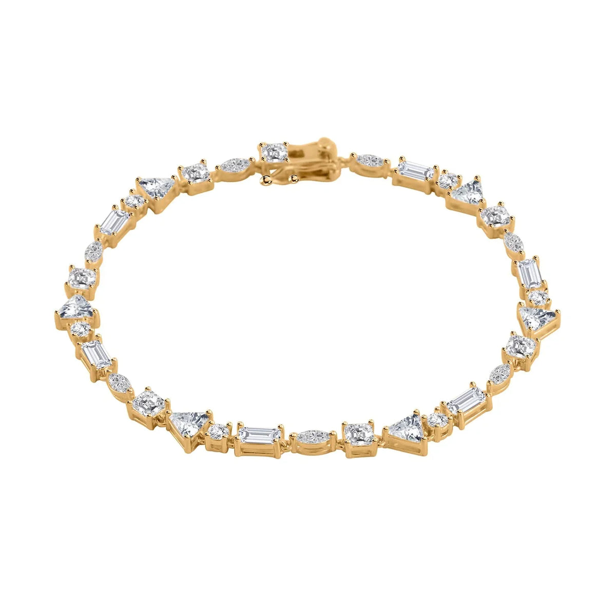 Shop LC Lustro Stella Cubic Zirconia CZ Marquise 925 Sterling Silver Vermeil Yellow Gold PLatitudeed Bracelet for Women Jewelry Size 8" Ct 10.66 Birthday Mothers Day Gifts for Mom