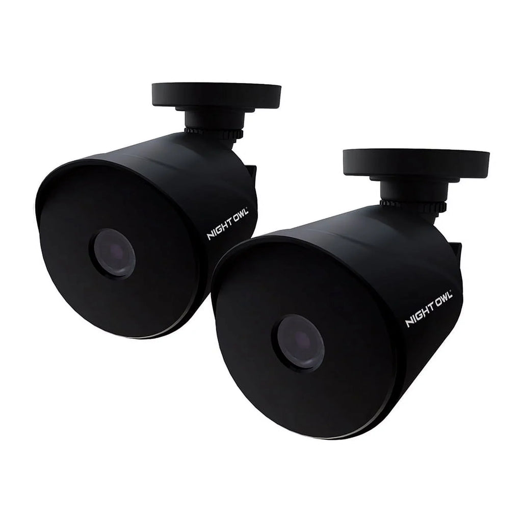 Night Owl Wired 1080p HD Surveillance Bullet Cameras, Indoor Outdoor, Night Vision, Black, 2-Pack, Add to a Compatible Night Owl Recorder