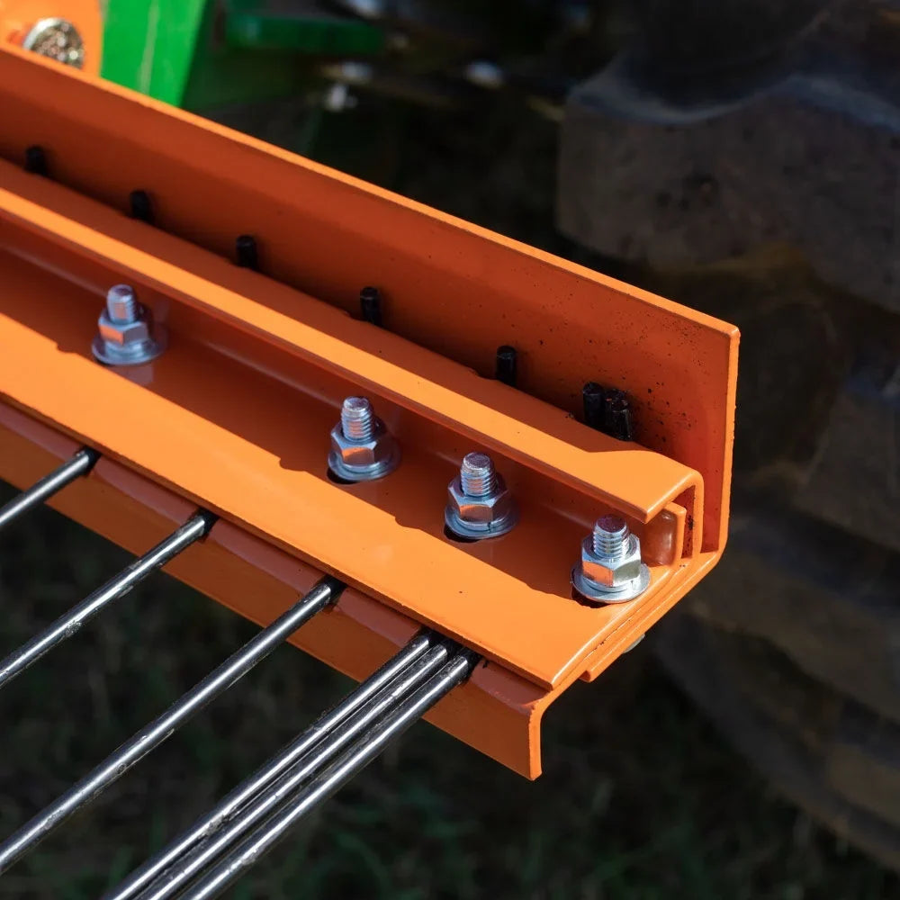 Titan Attachments 3 Point 5 FT Pine Straw Needle Rake, Category 1 Tractors, Coil Spring Tines, Drag-Behind Landscape Rake