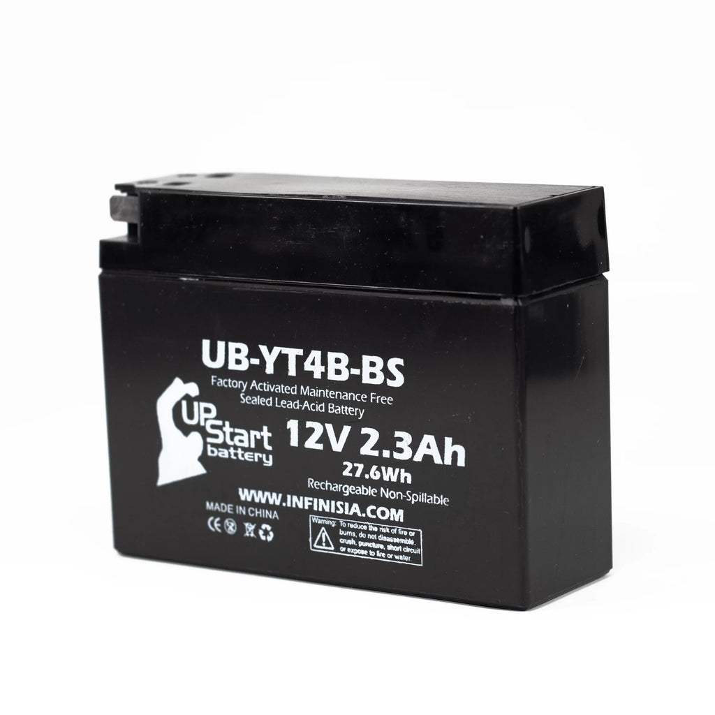 2-Pack UpStart Battery Replacement 2006 Yamaha SR400 400CC Factory Activated, Maintenance Free, Motorcycle Battery - 12V, 2.3Ah, UB-YT4B-BS