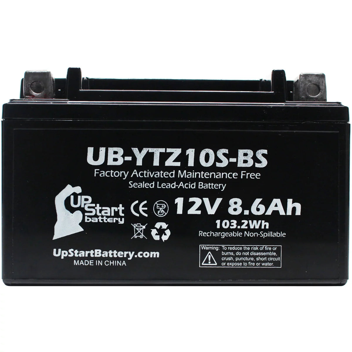 3-Pack UpStart Battery Replacement for 2011 Yamaha YZF-R1 1000CC Factory Activated, Maintenance Free, Motorcycle Battery - 12V, 8.6Ah, UB-YTZ10S-BS
