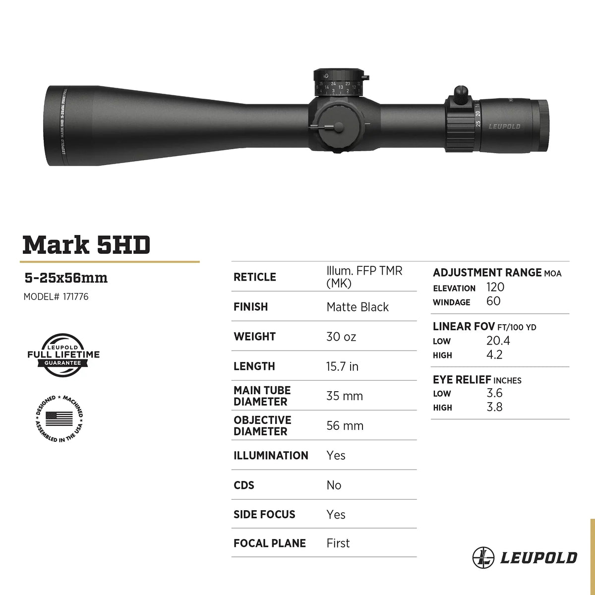 Mark 5HD 5-25x56mm Scope