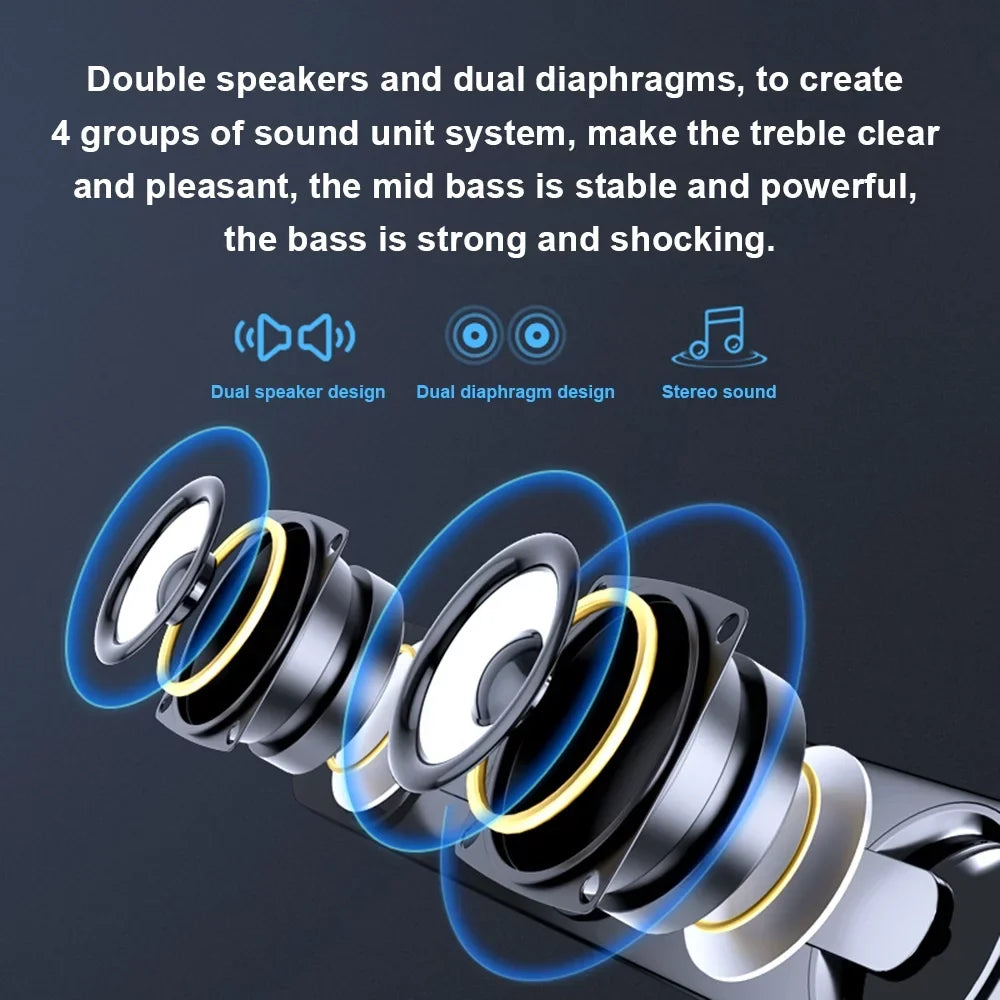 Wired Speaker, V-111 Computer Speaker USB Wired Powerful Bar Stereo Subwoofer Bass Speaker Surround Sound Box for PC Laptop Phone Tablet MP3 MP4