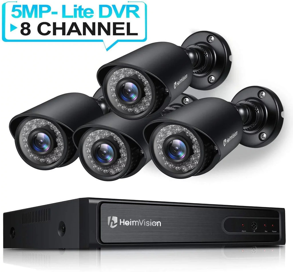 HeimVision HM245 8CH 1080P Security Camera System, 5MP-Lite HD-TVI DVR 4Pcs 1920TVL Outdoor/Indoor Weatherproof CCTV Surveillance Camera with Night Vision, No Hard Drive