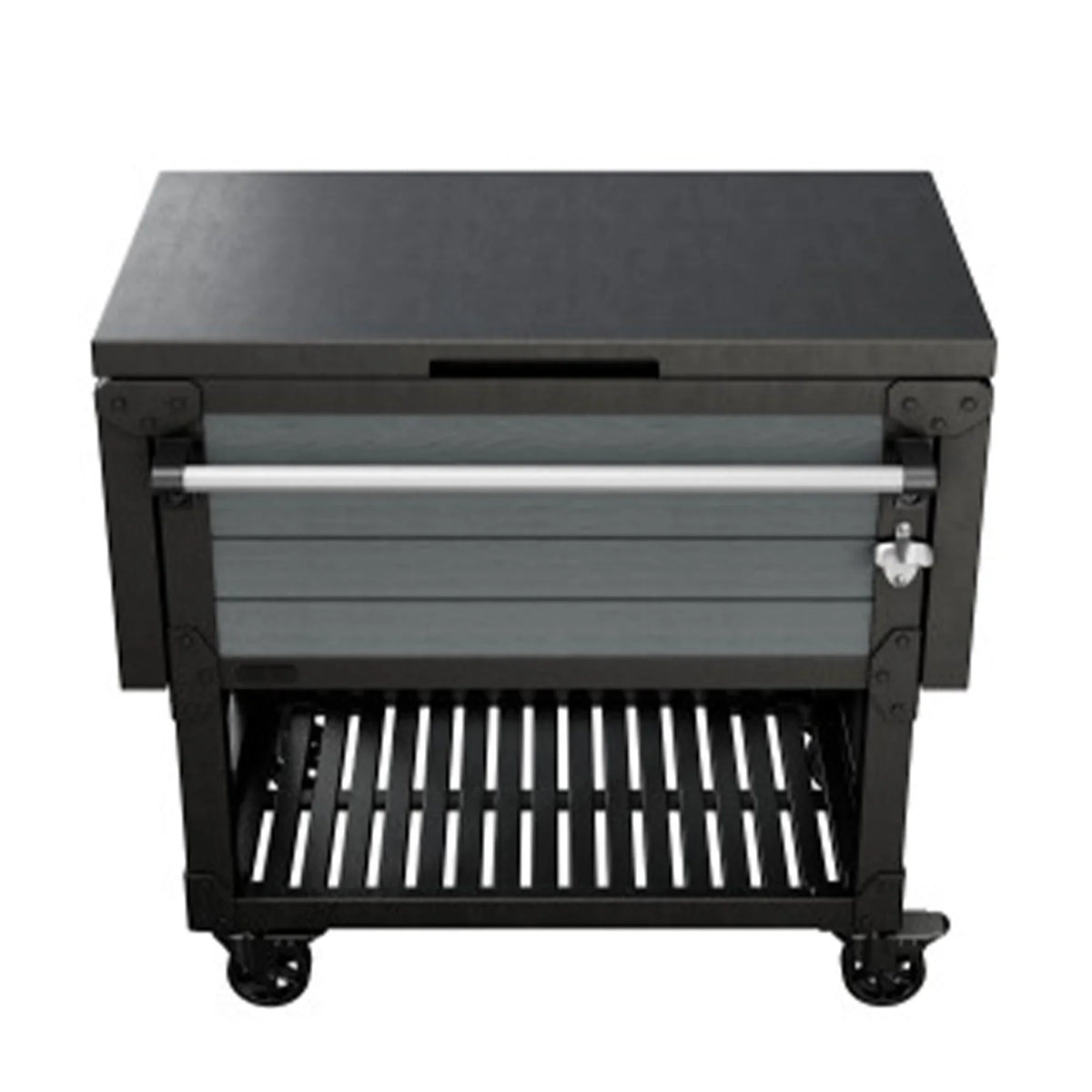 Keter Outdoor Patio Cooler Ice Chest InsuLatitudeed Beverage Bar Cart, Gray