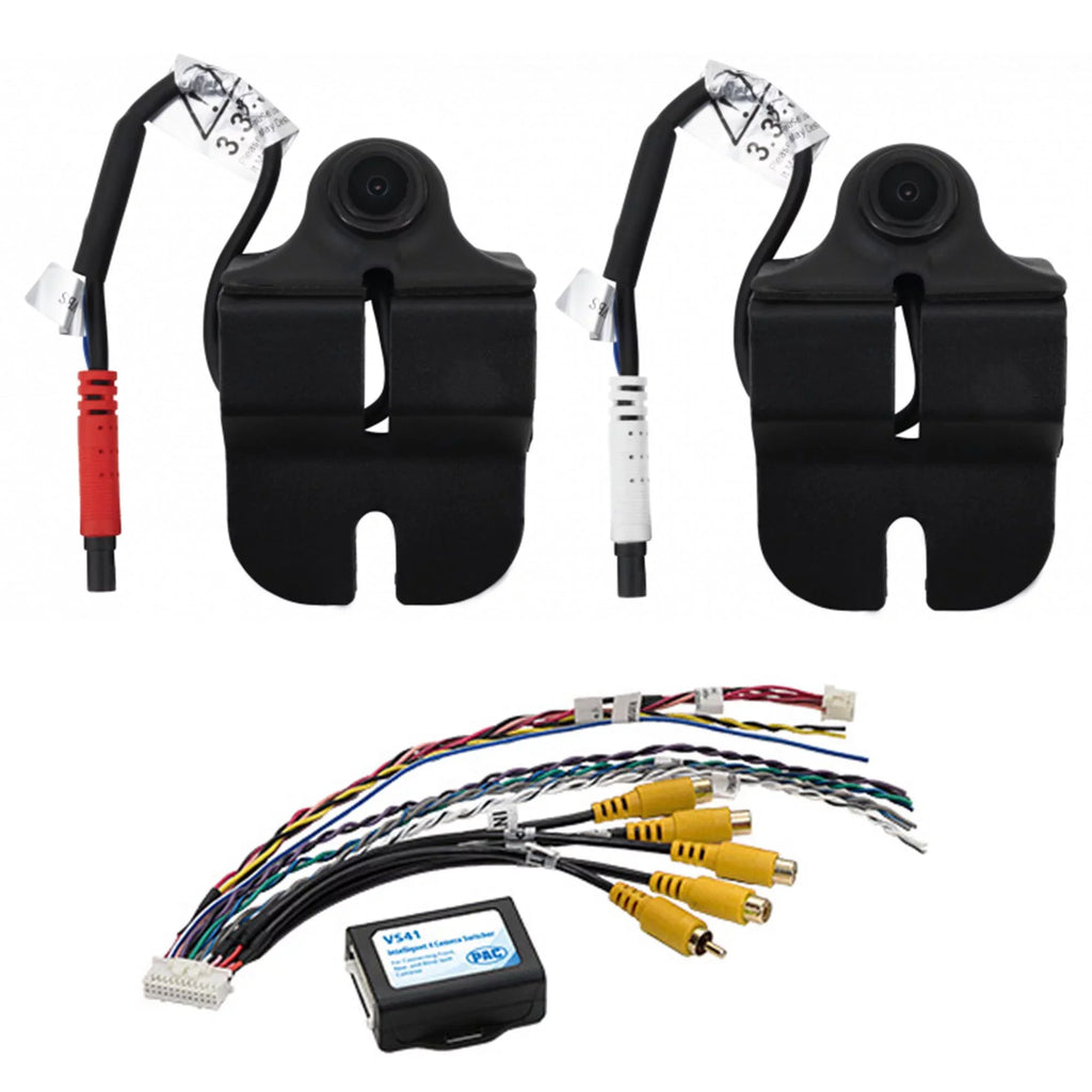 Echomaster HDBJL AHD 720P/CVBS 480P Blind Spot Camera Kit Compatible with Wrangler JL & Gladiator JT with VS41 Camera Switcher For NTSC Video Input Monitors