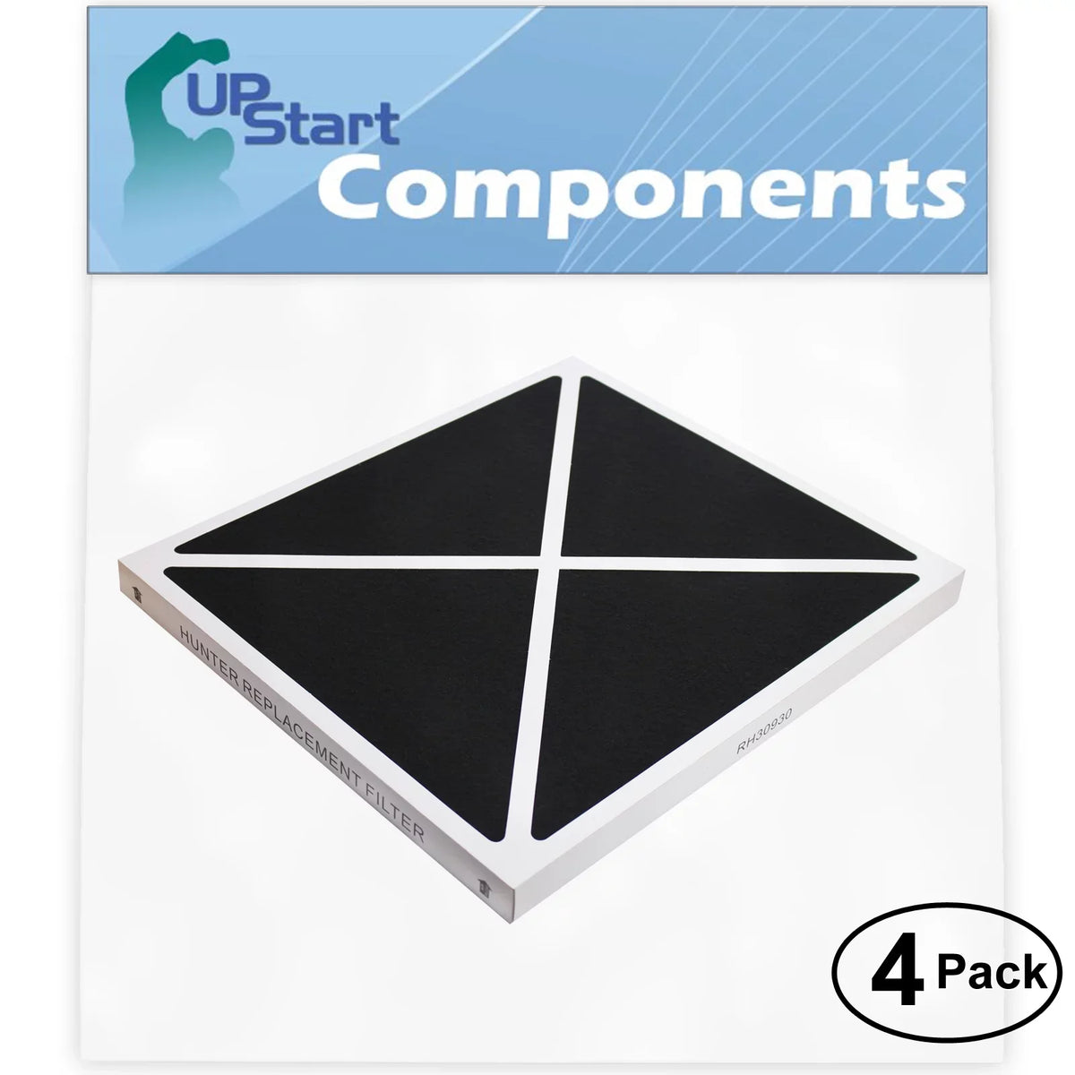 4-Pack Replacement for Hunter 30375 Air Purifier Filter - Compatible with Hunter 30930 Air Filter