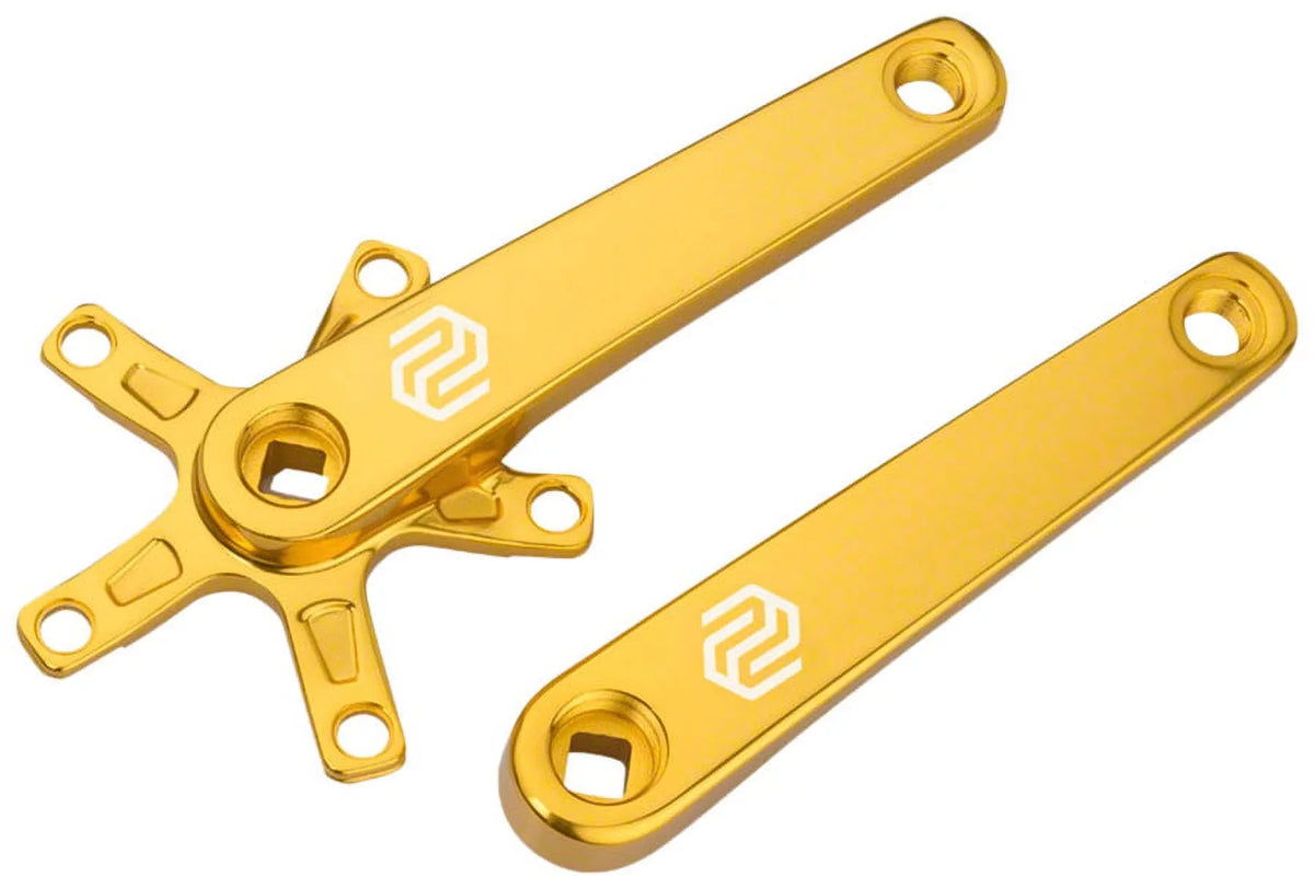 Promax SQ-1 Crank Arm Set - 140mm, Square Taper JIS Spindle Interface, 110mm BCD, Gold