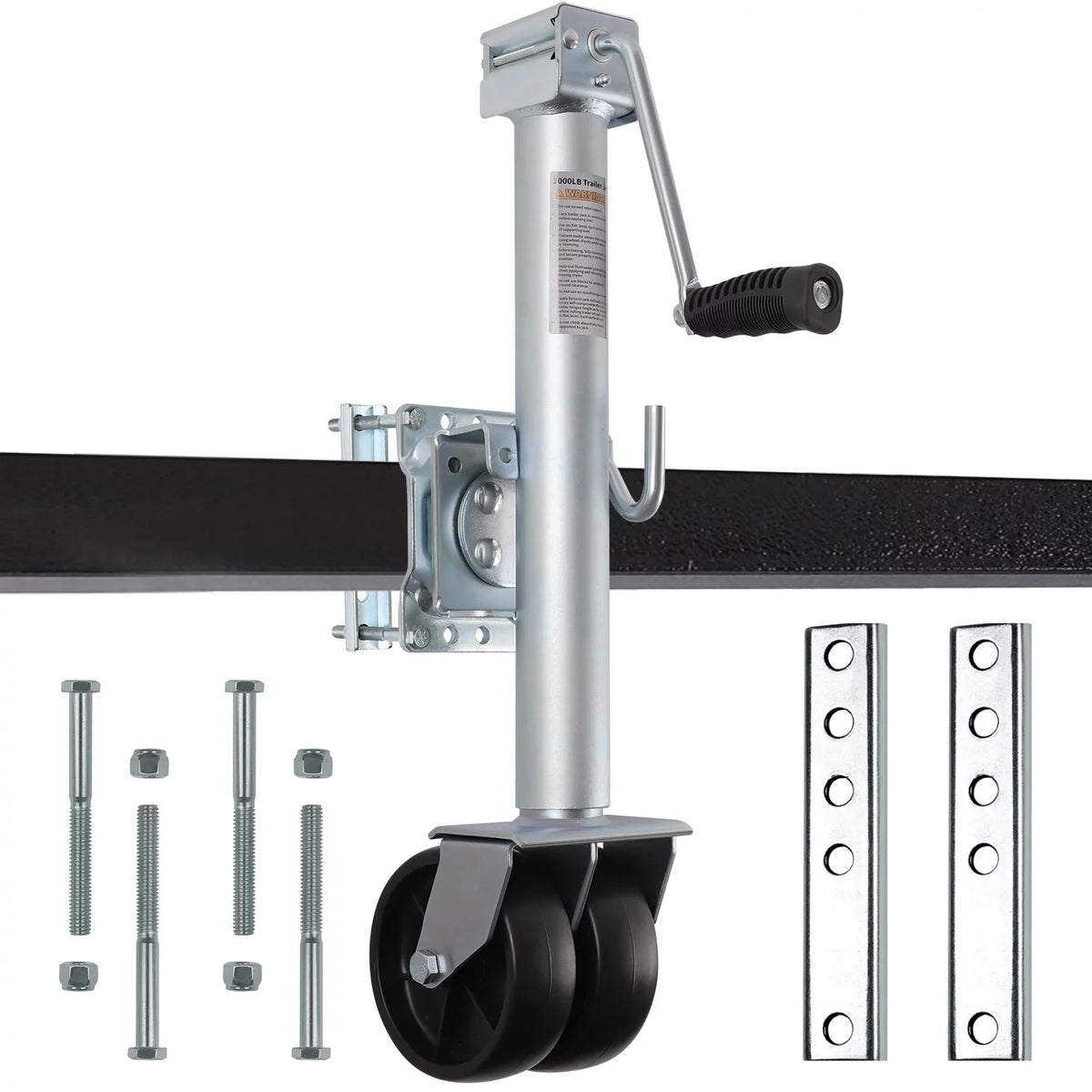 Weize Trailer Jack, Heavy Duty Swivel Boat Trailer Jack with Dual Wheels, 2000 lbs, 14" Lift