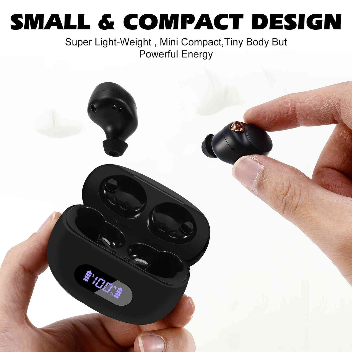 UrbanX True Wireless Bluetooth Earbuds + Charging Case, Black, Dual Connect, IPX5 Water Resistance, Bluetooth 5.2 Connection, Balanced, Bass Boost Compatible with Lenovo Tab 4 10 Plus
