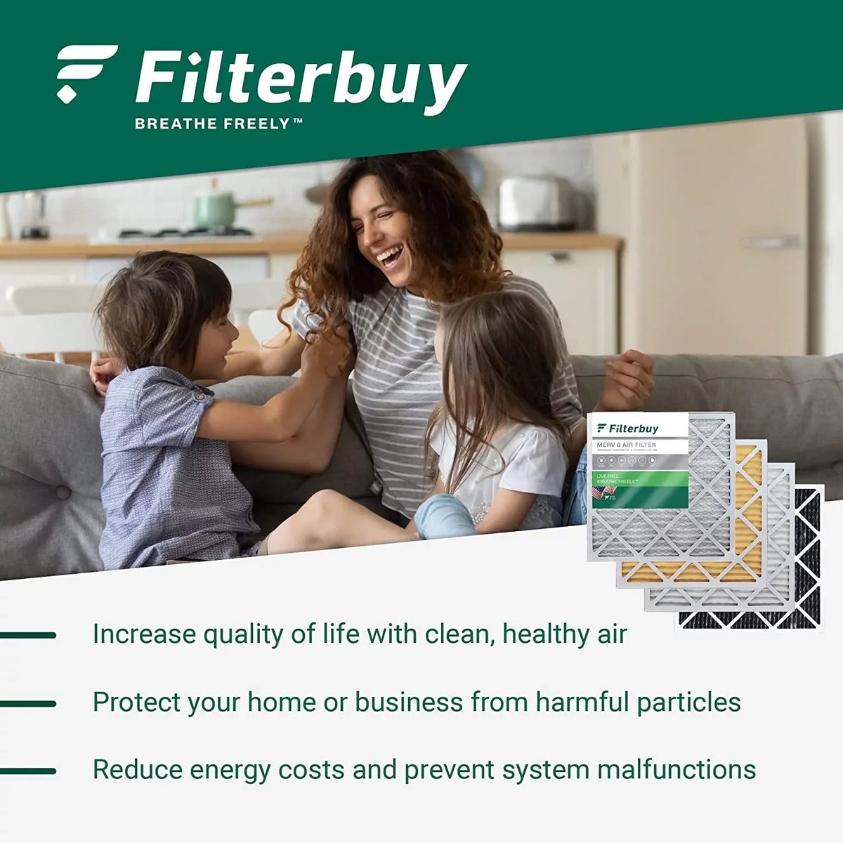 Filterbuy 16x36x2 MERV 11 Pleated HVAC AC Furnace Air Filters (6-Pack)