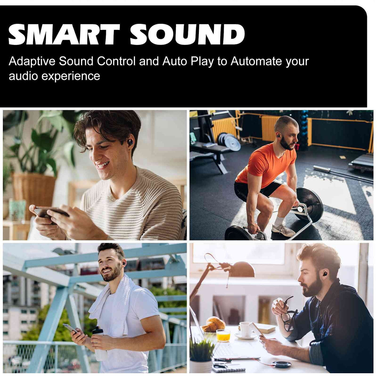 UrbanX True Wireless Bluetooth Earbuds + Charging Case, Black, Dual Connect, IPX5 Water Resistance, Bluetooth 5.2 Connection, Balanced, Bass Boost Compatible with Lenovo Tab M9