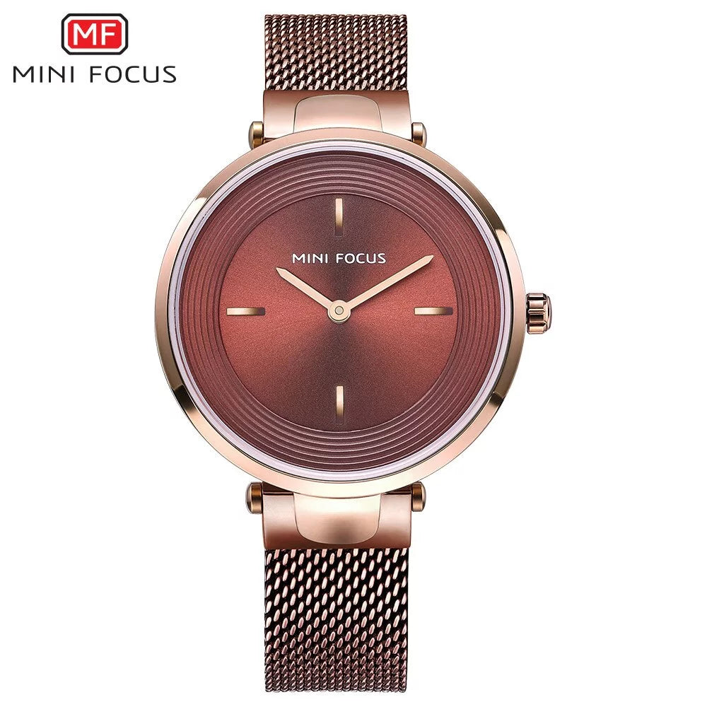 MINI FOCUS Brand Luxury Women Watches Waterproof Simple Fashion Casual Quartz Ladys Watch for Woman Rose Gold Relogio Feminino